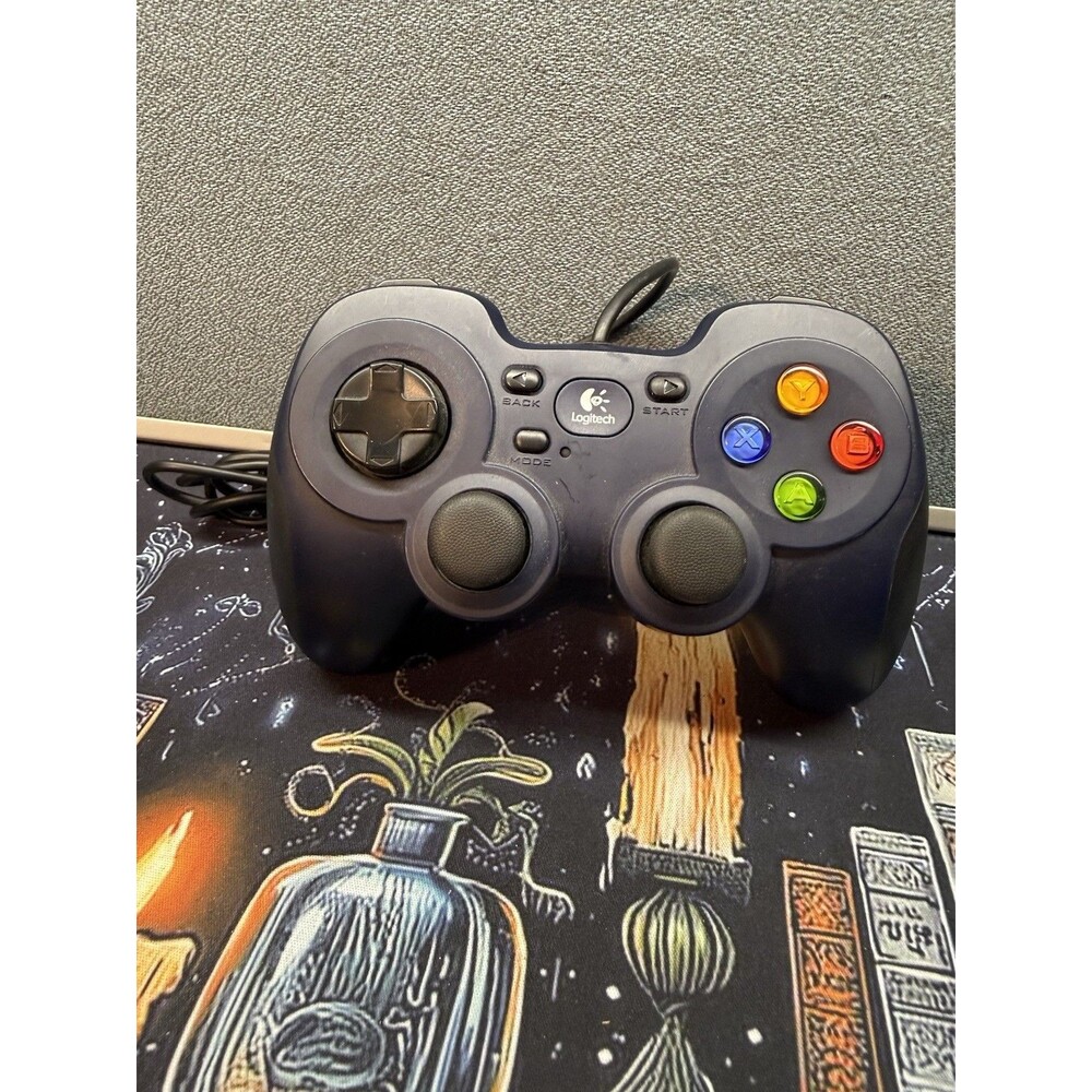 Logitech Gamepad F310 Blue Wired USB PC Gaming Controller Tested & Working
